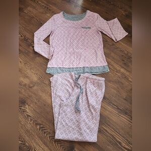 Cuddle Duds Pink and Gray Womens Pajamas Set Size Small